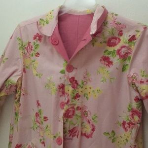 Pink coat that reminds you of gardening